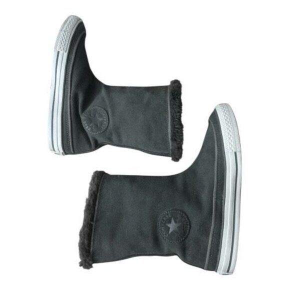 Converse All-Star Chuck Taylor Beverly Women Gray Suede Mid Calf Boots Size 6.5 - Picture 6 of 11
